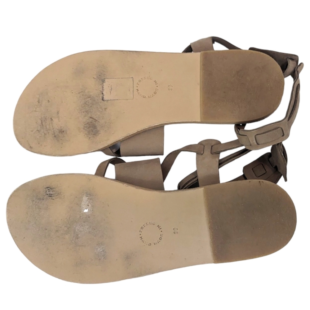 Valia Gabriel Leather Strappy Sandals Anthropologie Womens 39 Hand Made Tan - Picture 3 of 12
